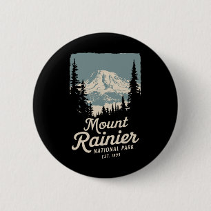 Badge Rond 5 Cm Parc national Mount Rainier Souvenir Nature Extéri