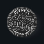 Badge Rond 5 Cm Parc national olympique Washington Monoline<br><div class="desc">Design vectoriel olympique. Le parc s'étend sur plusieurs écosystèmes différents,  des sommets dramatiques des montagnes olympiques aux forêts anciennes.</div>