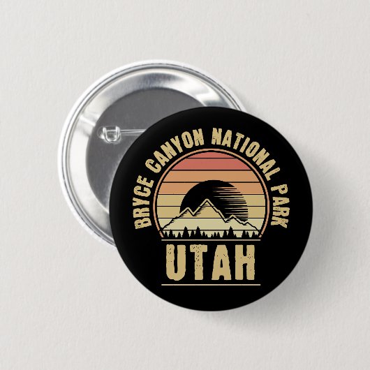 Badge Rond 5 Cm Parc national Retro Bryce Canyon Utah (Devant & derrière)