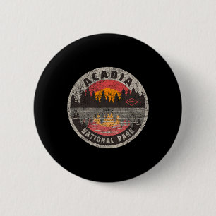 Badge Rond 5 Cm Parc national vintage d'Acadia dans le Maine, camp