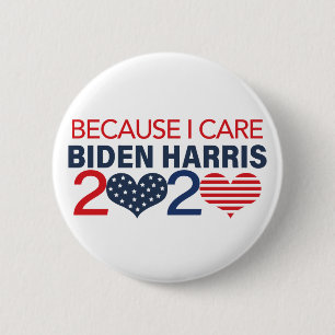 Badge Rond 5 Cm Parce que je m'intéresse à Biden Harris 2020