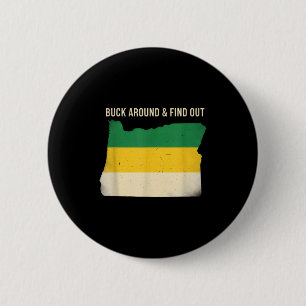 Badge Rond 5 Cm Parcourez la carte de l'Oregon, aventure amusante