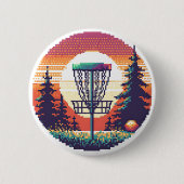 Badge Rond 5 Cm Parcours de golf Pixel Art Disk (Devant)