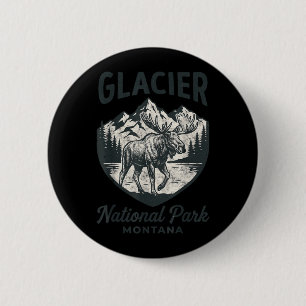 Badge Rond 5 Cm Parcs nationaux Glacier Montana Extérieur Nature