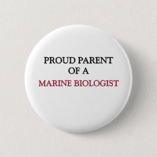 Badge Rond 5 Cm Parent fier d'un BIOLOGISTE MARIN
