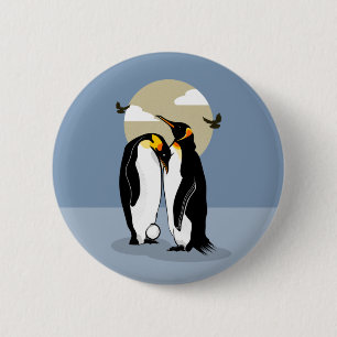 Badge Rond 5 Cm parents de pingouins empereurs