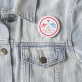 Badge Rond 5 Cm Parents et baby shower d'éléphant (En situation)