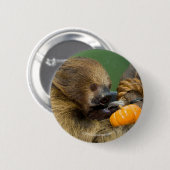 Badge Rond 5 Cm Paresse avec le citrouille (Devant & derrière)