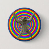Badge Rond 5 Cm Paresse d'arc-en-ciel (Devant)