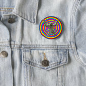 Badge Rond 5 Cm Paresse d'arc-en-ciel (En situation)