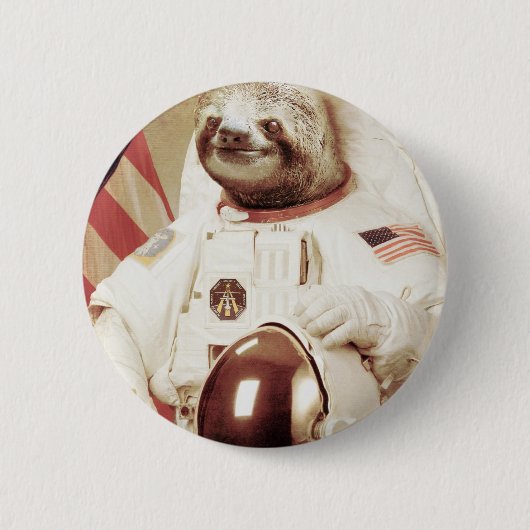 Badge Rond 5 Cm Paresse d'astronaute (Devant)