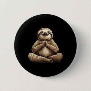 Badge Rond 5 Cm Paresse de méditation Bouddhiste Spirituel Yoga Ze