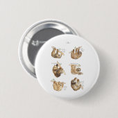 Badge Rond 5 Cm Paresseux Classique (Devant & derrière)