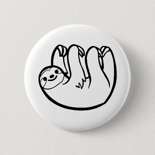 Badge Rond 5 Cm paresseux - Sloth drôle (Devant)