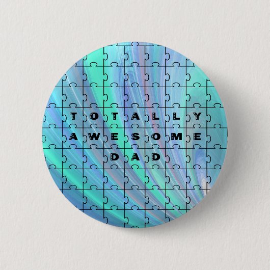 Badge Rond 5 Cm Parfait Puzzle de papa bleu (Devant)