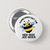 Badge Rond 5 Cm Parfois, J'Ai Des Puns D'Abeille De Jeebee (Devant & derrière)