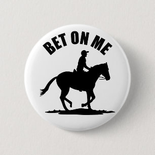 Badge Rond 5 Cm Pari Sur Moi - Course À Cheval