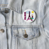 Badge Rond 5 Cm Paris (En situation)