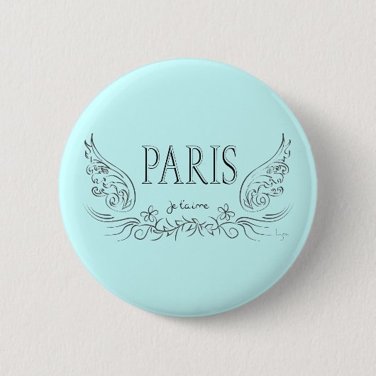Badge Rond 5 Cm PARIS Je t'aime (Devant)