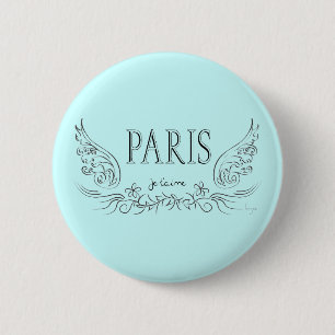 Badge Rond 5 Cm PARIS Je t'aime
