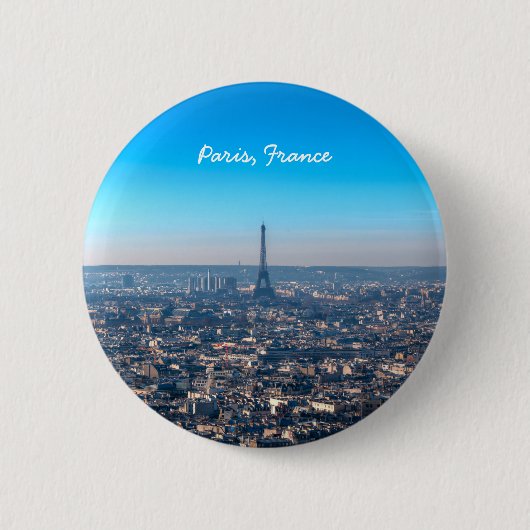Badge Rond 5 Cm Paris Skyline (Devant)