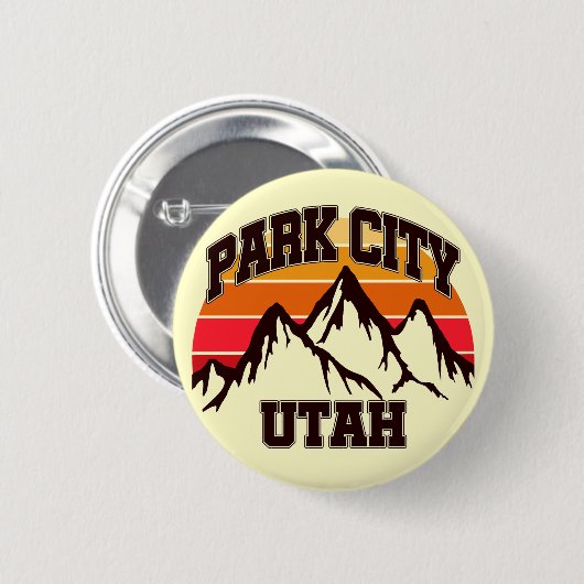 Badge Rond 5 Cm Park City, Utah (Devant & derrière)