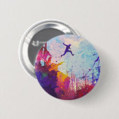 Badge Rond 5 Cm Parkour Urban Free Runling Freestyling Art Moderne (Devant & derrière)