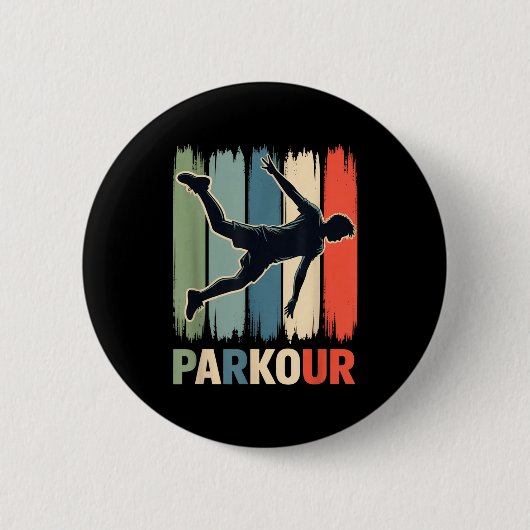Badge Rond 5 Cm Parkour, Urban Gymnast, Traceur, Runner (Devant)
