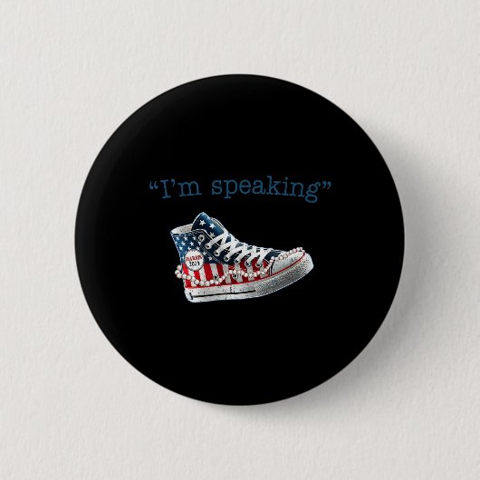 Badge Rond 5 Cm Parlant Kamala Harris Président 2024 Drapeau améri (Devant)