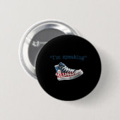 Badge Rond 5 Cm Parlant Kamala Harris Président 2024 Drapeau améri (Devant & derrière)