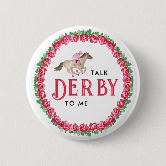 Badge Rond 5 Cm Parle-moi Derby | Mariage de Derby Shower (Devant)
