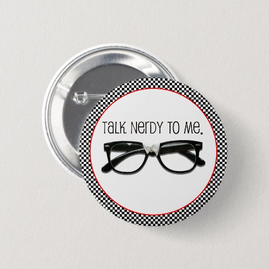 Badge Rond 5 Cm Parle Nerdy (Devant & derrière)