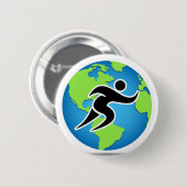 Badge Rond 5 Cm Parleremo Langue Marathon Runner (Devant & derrière)