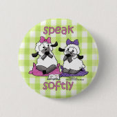 Badge Rond 5 Cm Parlez doucement agneaux (Devant)
