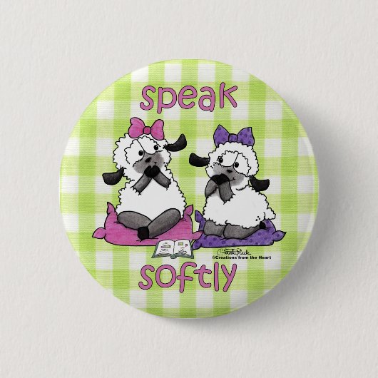 Badge Rond 5 Cm Parlez doucement agneaux (Devant)