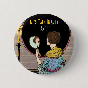 Badge Rond 5 Cm Parlons la beauté - Avon !