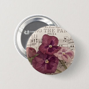 Badge Rond 5 Cm Parmi Les Pansies