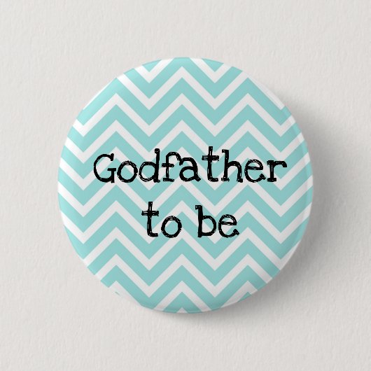 Badge Rond 5 Cm Parrain turquoise Baby shower Chevron (Devant)