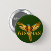 Badge Rond 5 Cm Parrot Wingman (Devant & derrière)