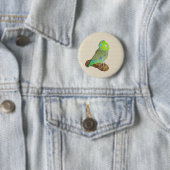 Badge Rond 5 Cm Parrotlet mâle vert (En situation)
