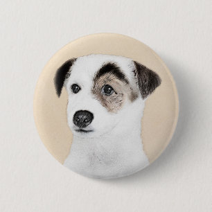 Badge Rond 5 Cm Parson Jack Russell Terrier Painting - Dog Art