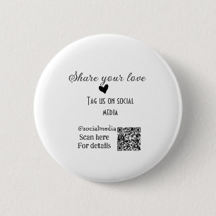 Badge Rond 5 Cm Partager le code QR de l'analyse d'amour ajouter d