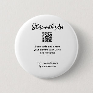 Badge Rond 5 Cm Partagez votre image numérisation QR code ajouter 