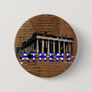 Badge Rond 5 Cm Parthénon d'Athènes Grèce