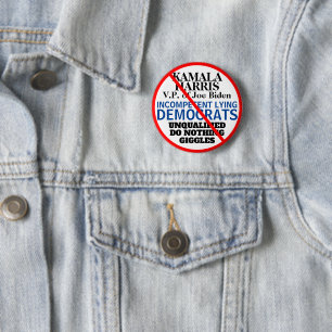 Badge Rond 5 Cm Parti antidemocratique Biden Harris