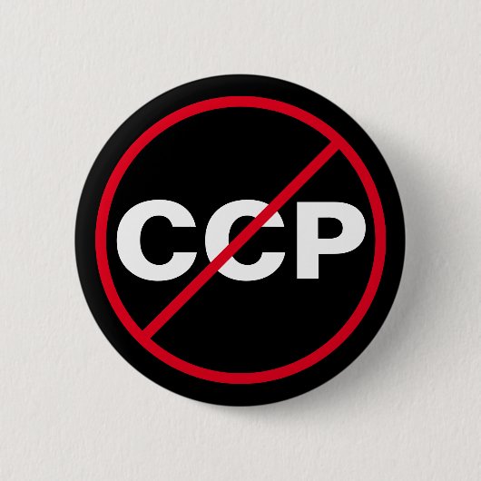 Badge Rond 5 Cm Parti communiste anti-chinois (PCC) (Devant)
