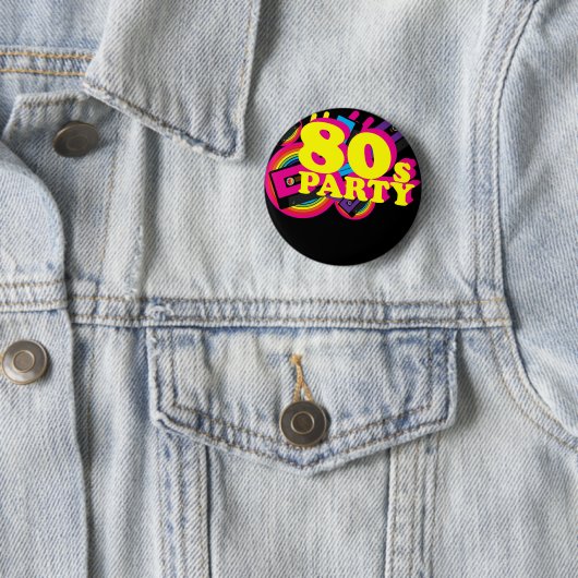 Badge Rond 5 Cm partie 80s (En situation)