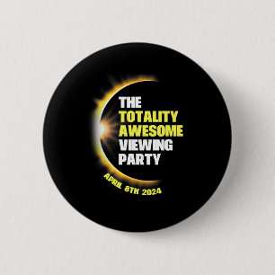 Badge Rond 5 Cm Partie d'affichage de l'éclipse solaire 2024 Éclip