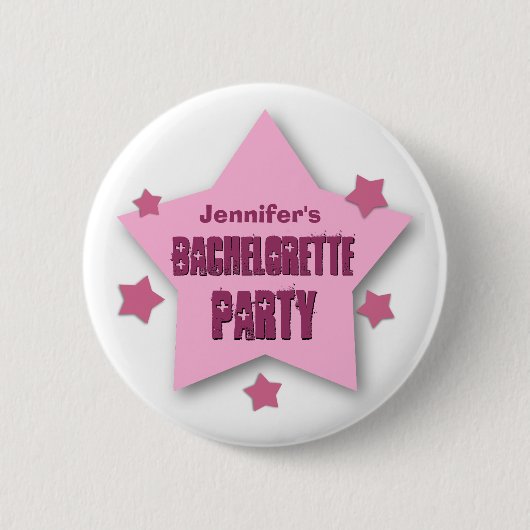 Badge Rond 5 Cm PARTIE de BACHELORETTE avec la grunge faite sur (Devant)