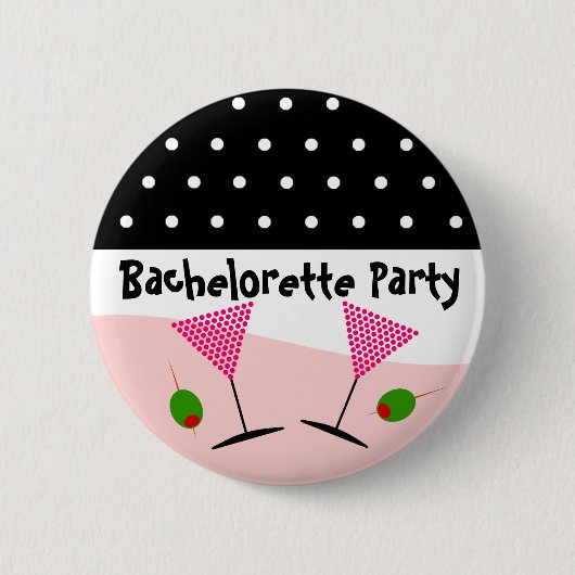 Badge Rond 5 Cm Partie de Bachelorette de point de polka (Devant)